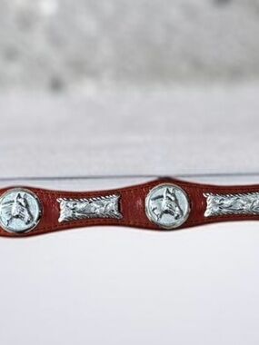 Quintos Imperial western leather belt Hand Tooled In Mexico Horses 32 New